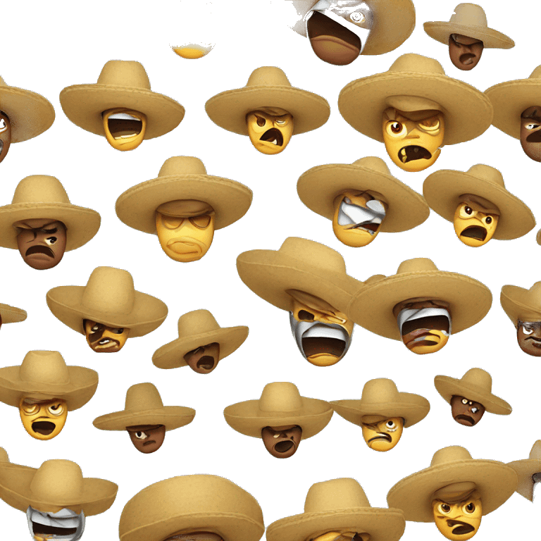 Angry face with Mexican hat emoji