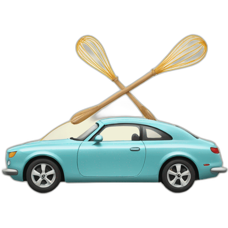 Car with a whisk emoji