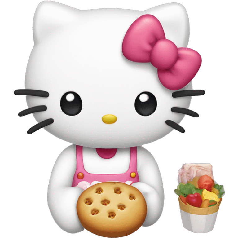 hello kitty with food emoji