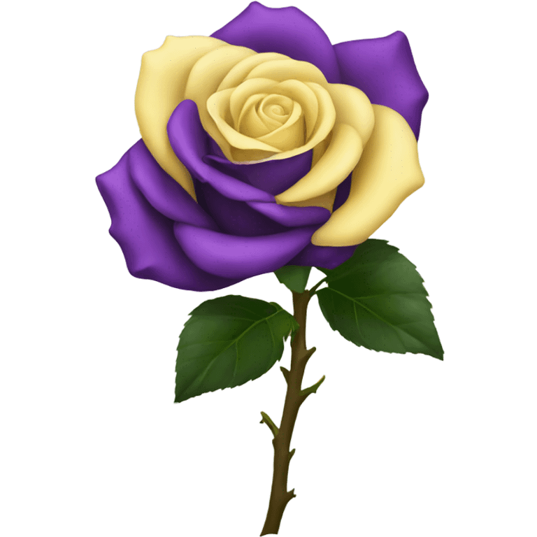 yellow white purple and black rose emoji