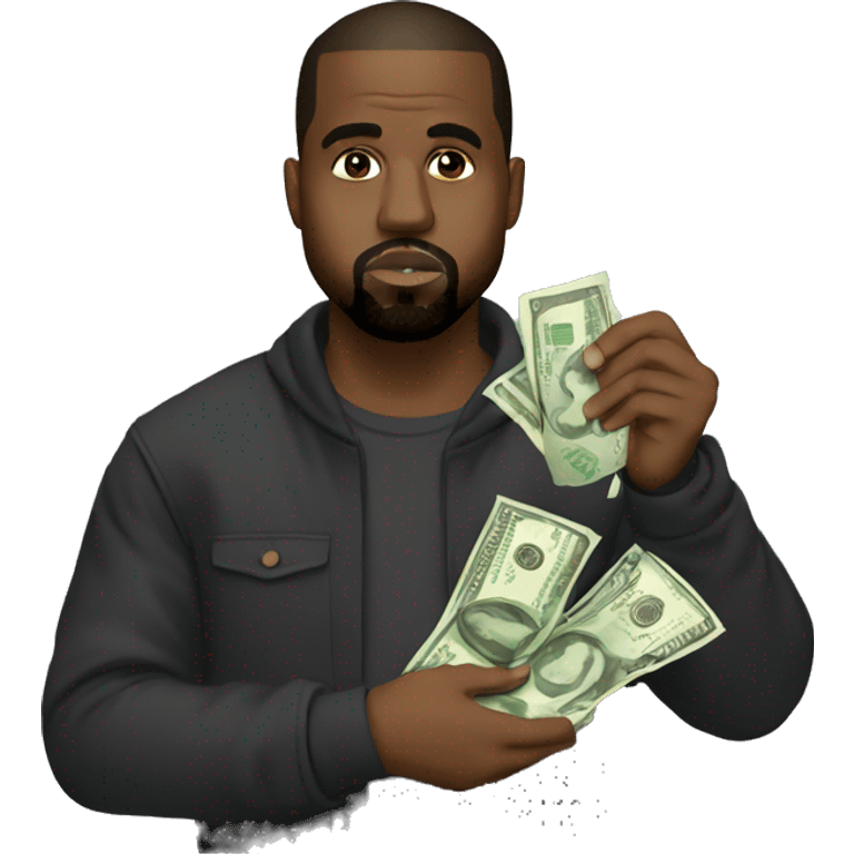 Kanye west holding money  emoji