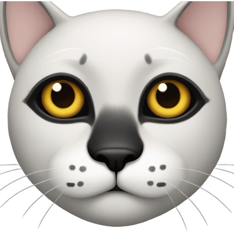 Cat with black face and white chest emoji