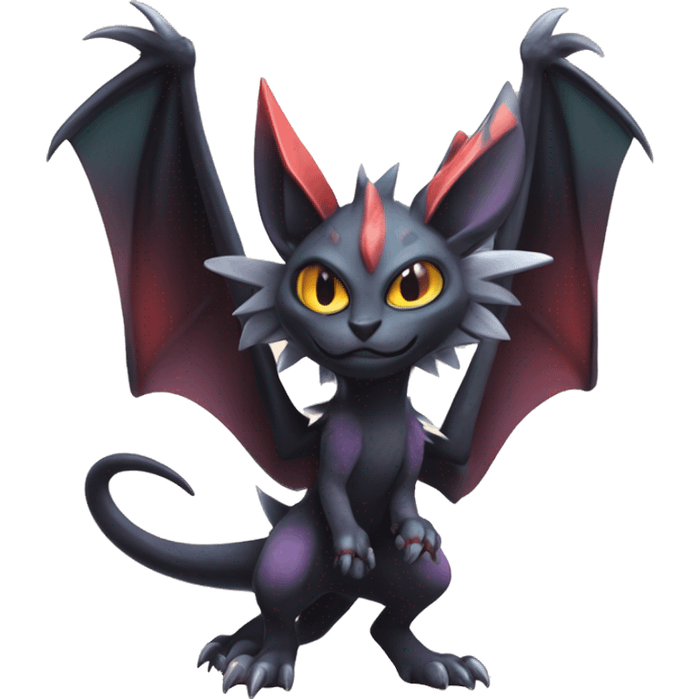  Kawaii Edgy Cool Beautiful Noivern-Nargacuga-Litten full body emoji