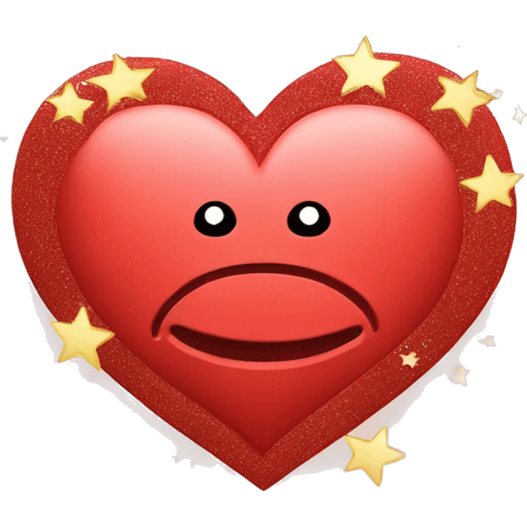 Red heart surrounded￼ with stars  emoji