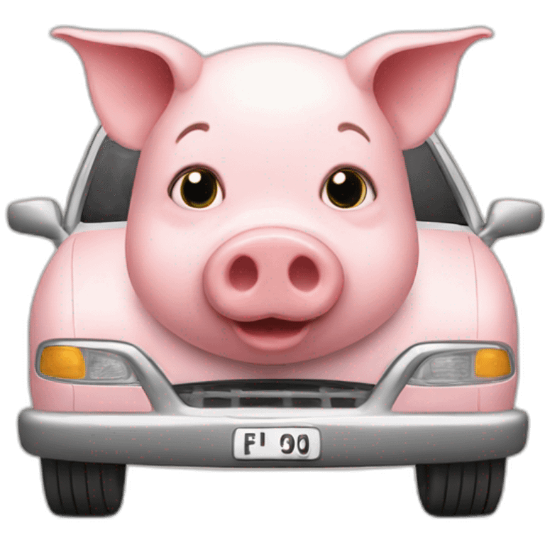 Pig car driving emoji