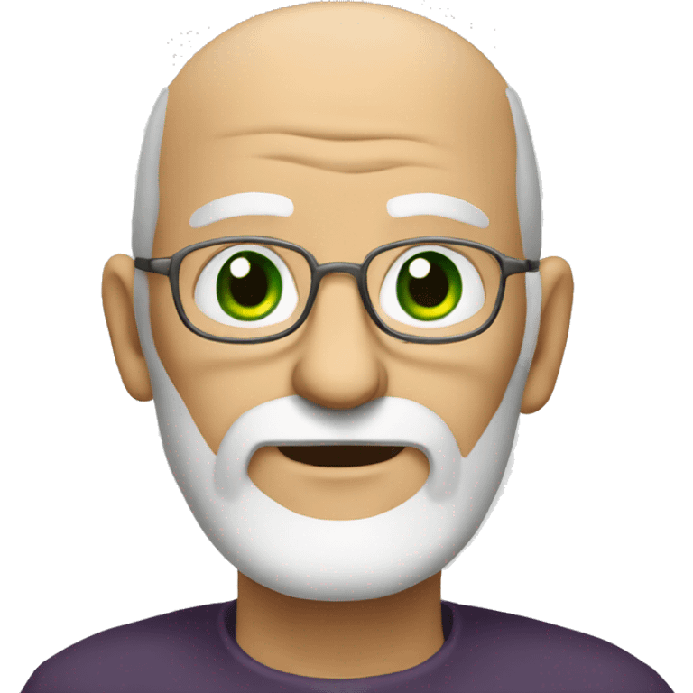 old man with green eyes , beard and bald emoji