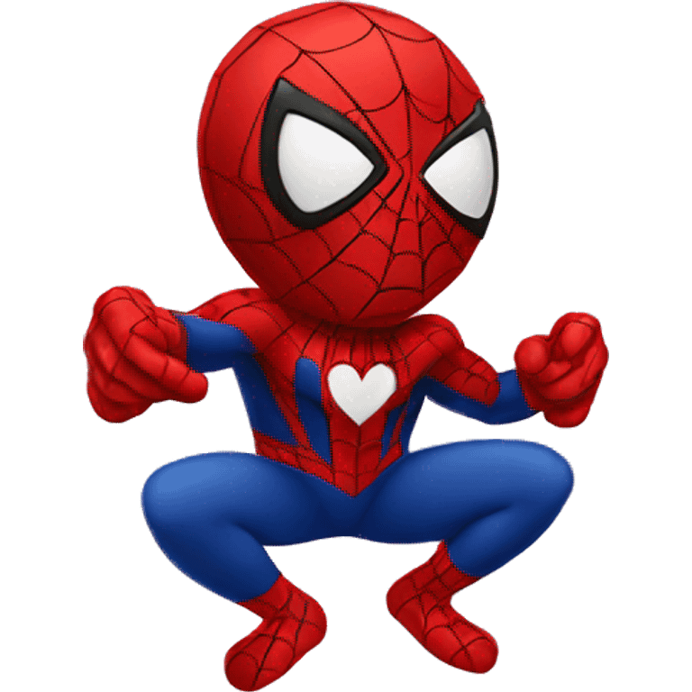 spiderman holding an heart  emoji