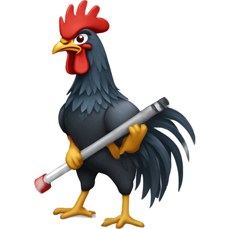 rooster using Jackhammer emoji