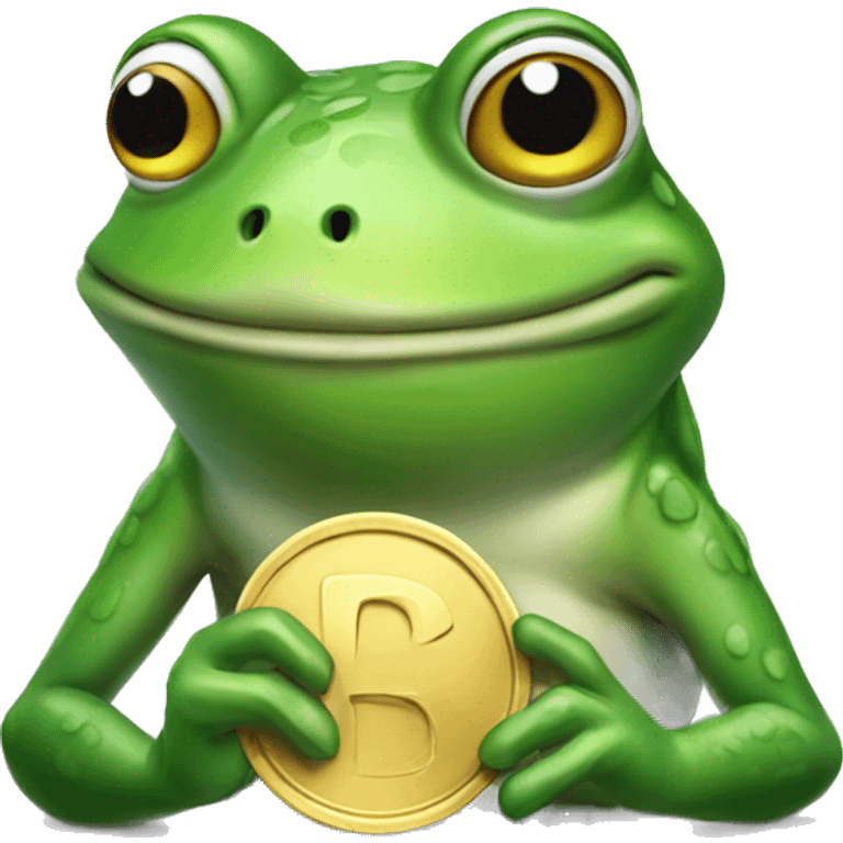 frog holding a coin in his hand emoji