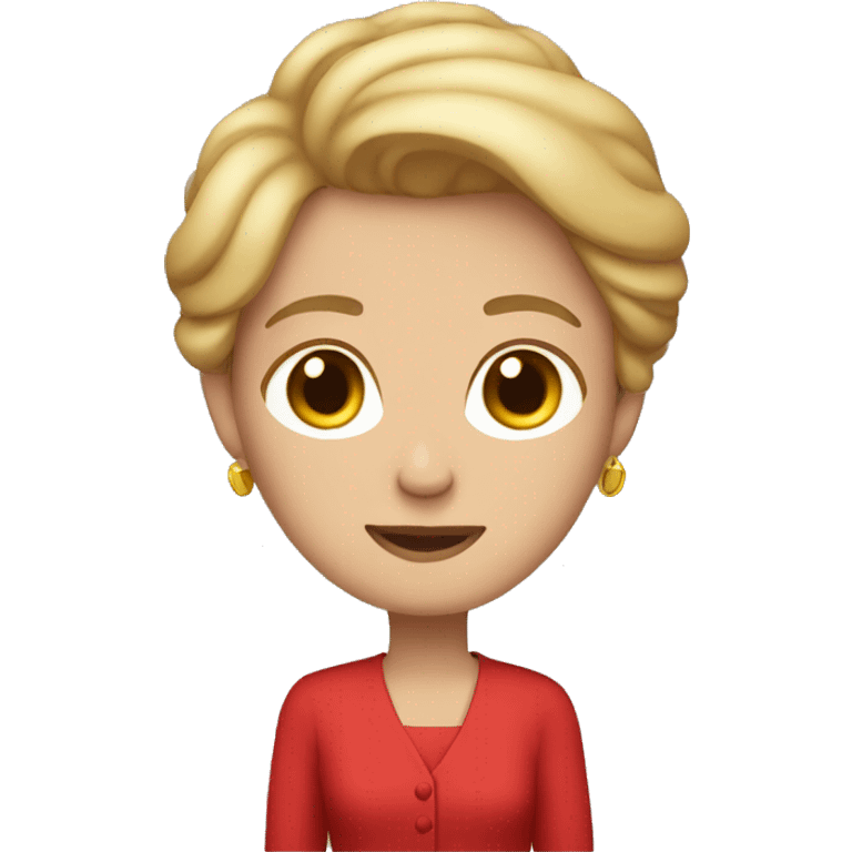 mom with bob hair and red elegant clothes emoji