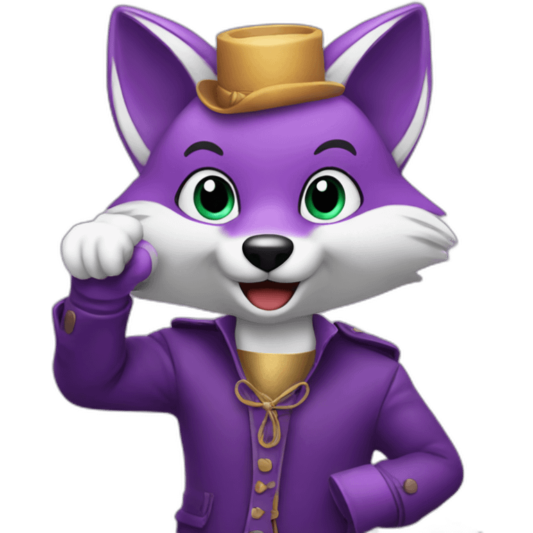 purple fox making a clink emoji