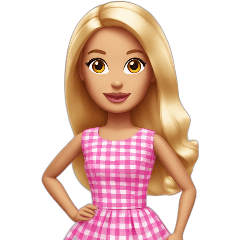 Barbie in a pink gingham dress emoji