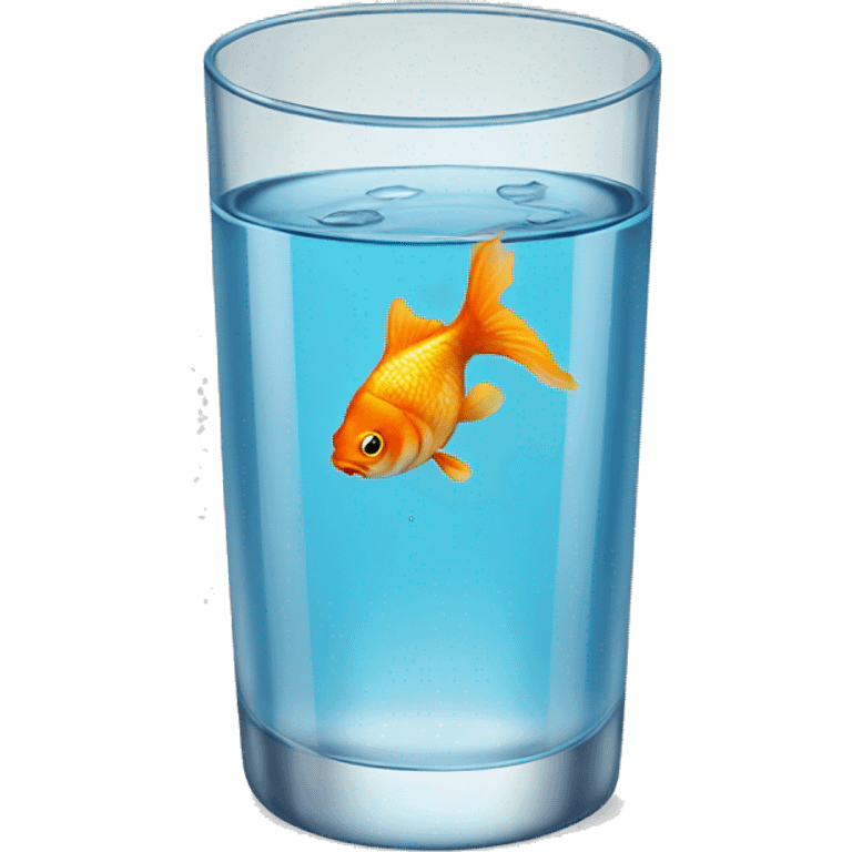 Glass of water with one goldfish emoji