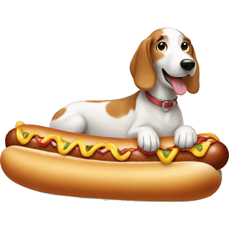 long dog in a hot dog emoji