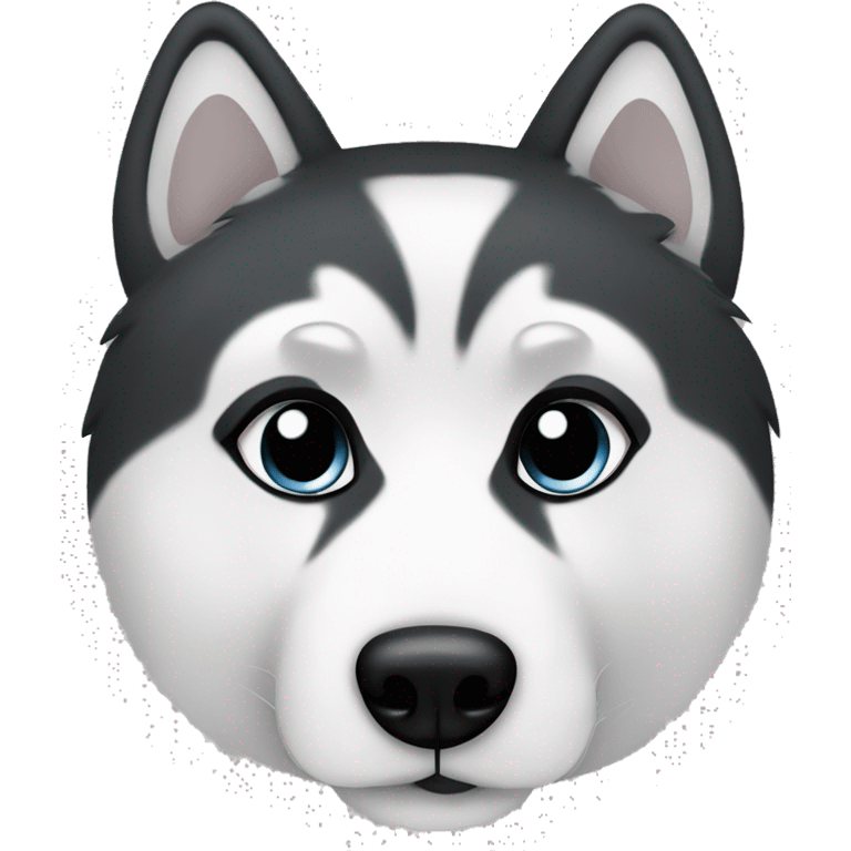 husky made with black and white hearts as color emoji