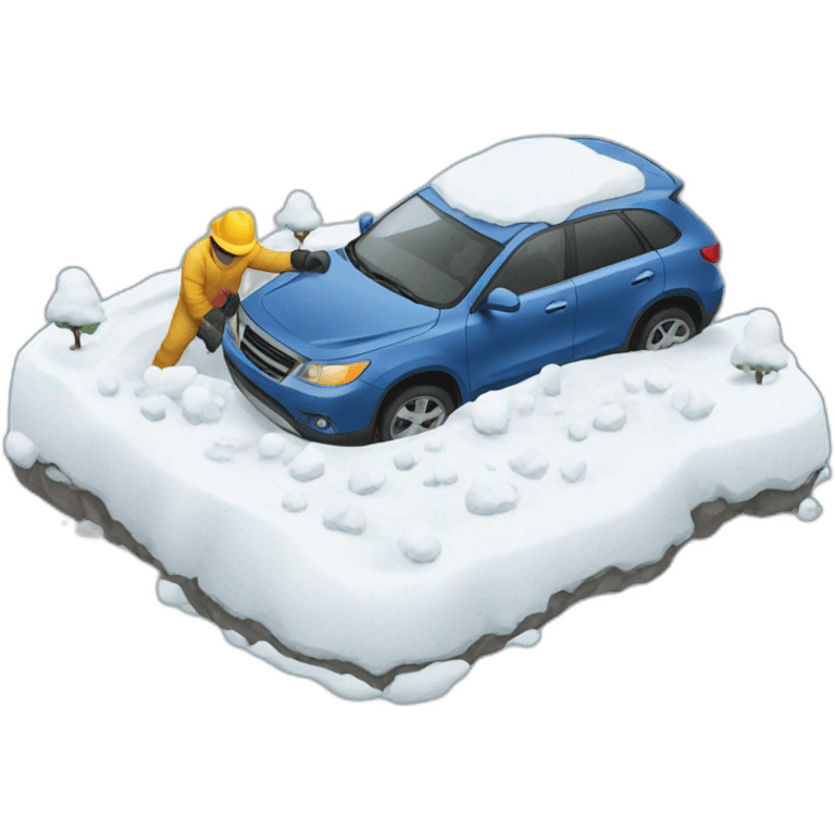 digging a car out of snow emoji