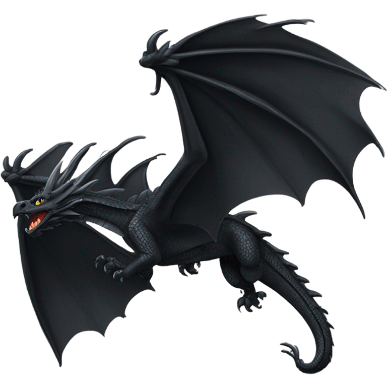 Black dragon flying emoji