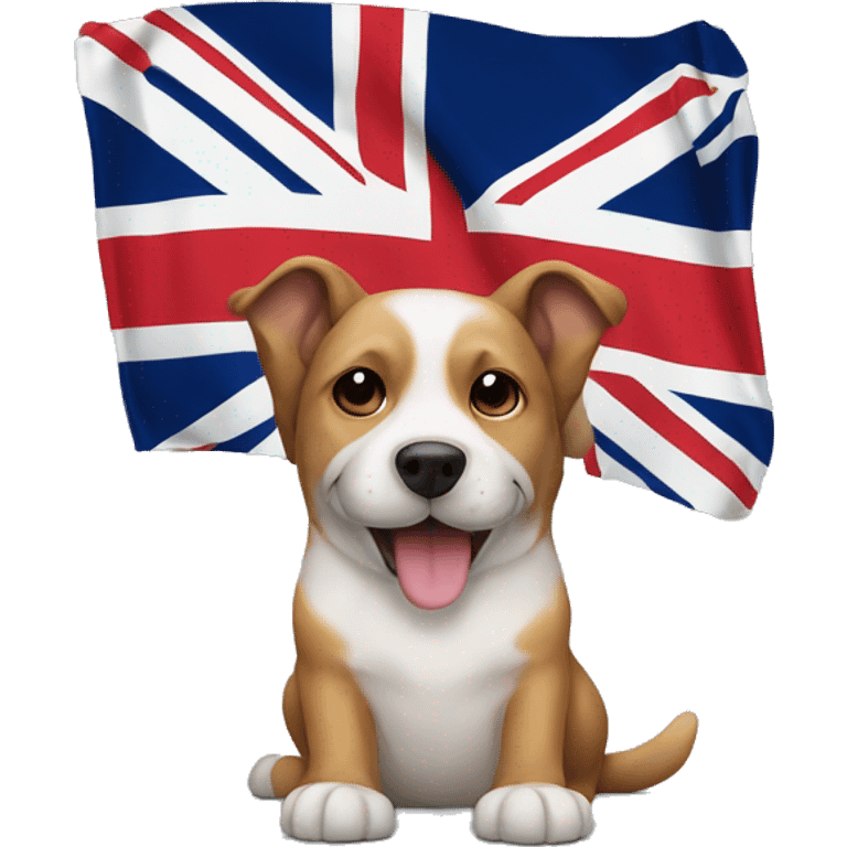 dog near union jack emoji