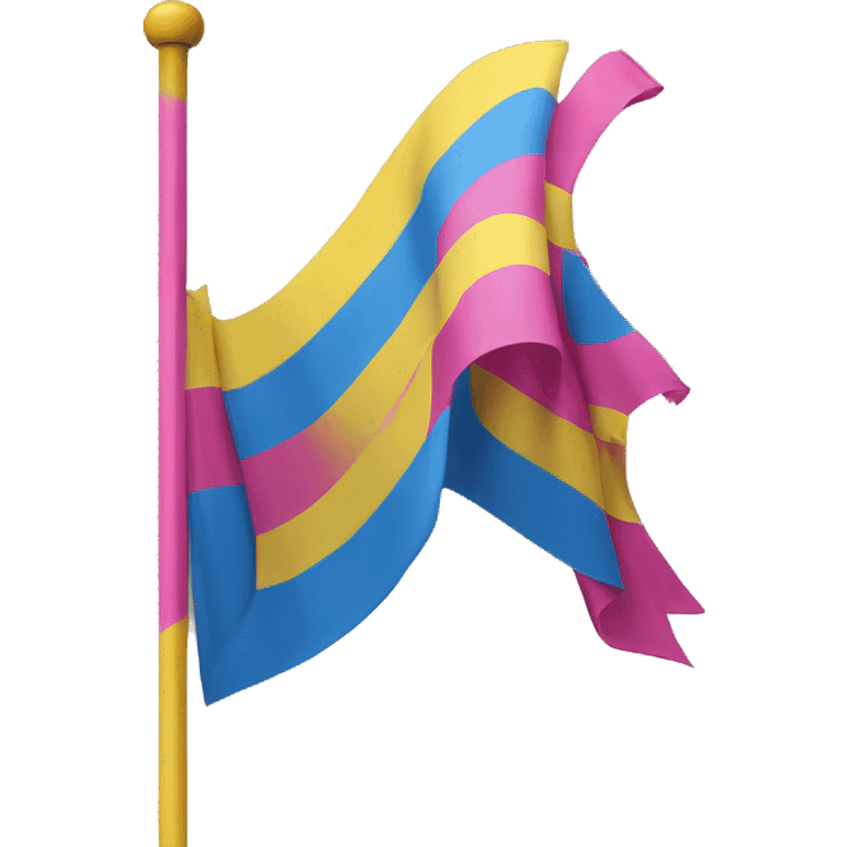 A flag with first a hot pink stripe then a yellow stripe then a blue stripe  emoji