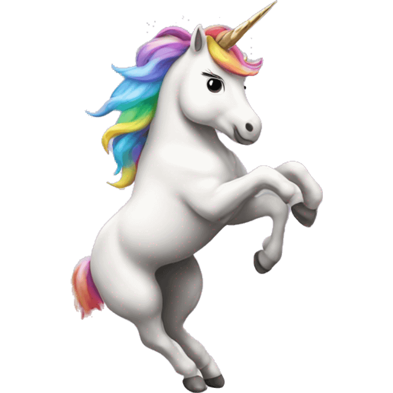 unicorn jumping rainbow emoji