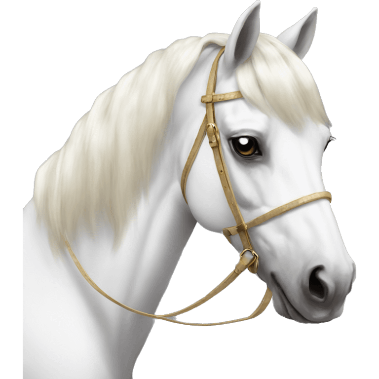 Gilded saddle vintage gray white piebald horse emoji