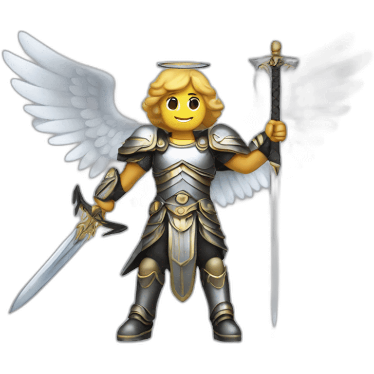 Archangel Michael with blade AND wings  emoji