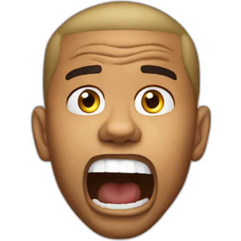 chris brown head scared emoji