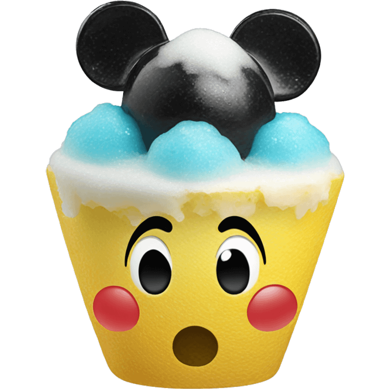 Mickey shaped shave ice emoji