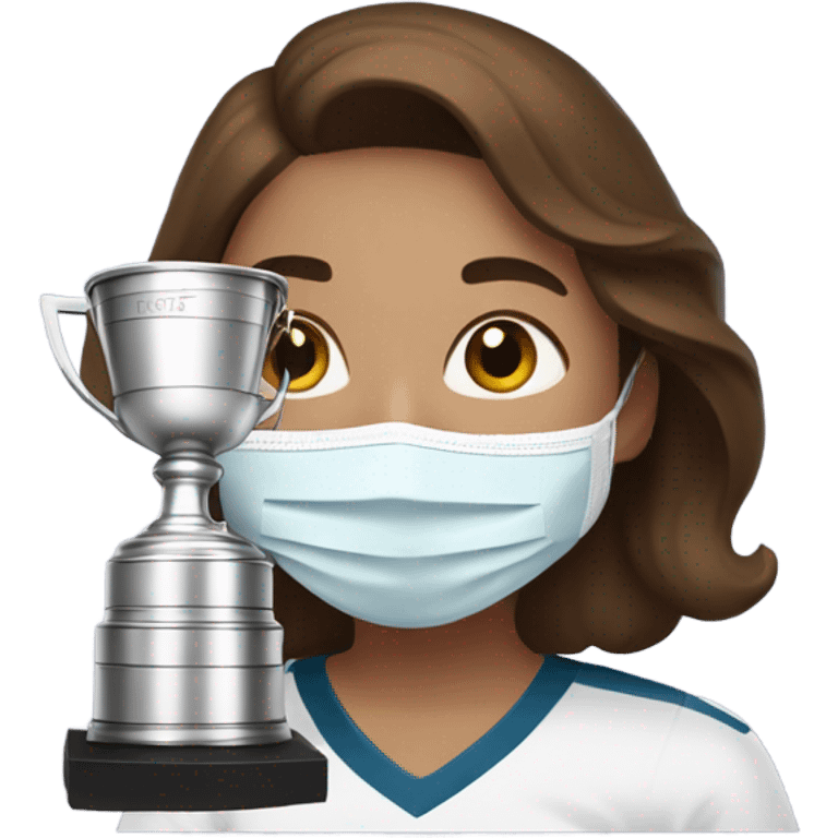 brown haired girl with a skincare face mask on and a stanley cup emoji