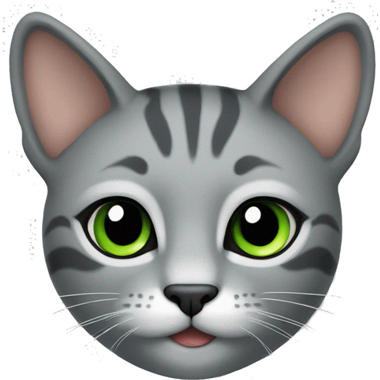 Cat gris con ojos green emoji