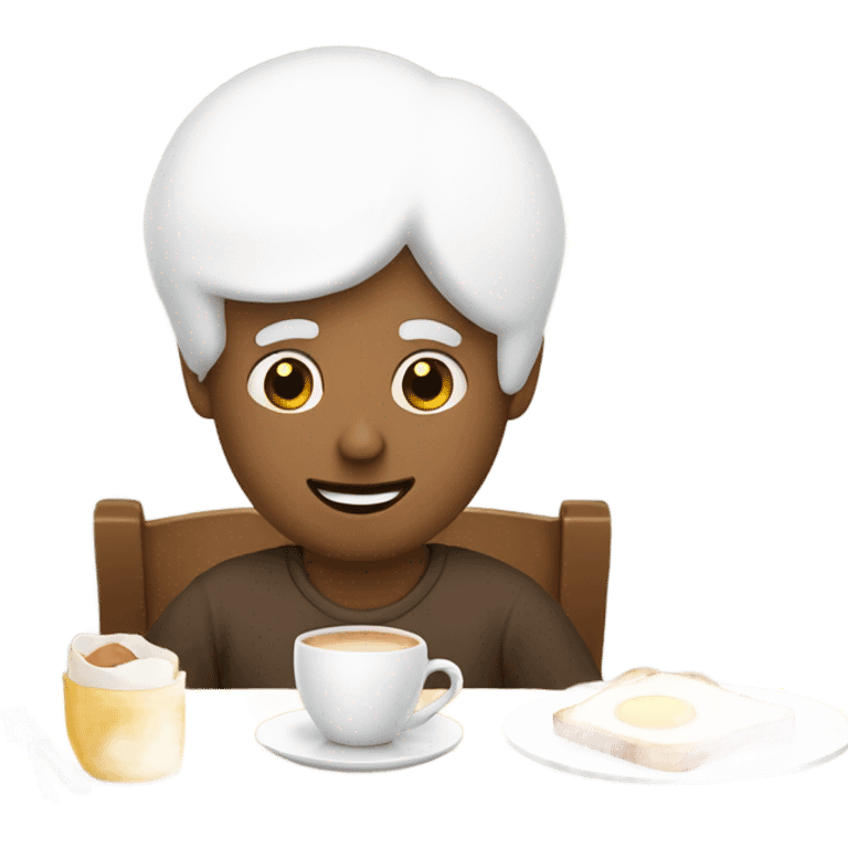 Man eating breakfast emoji