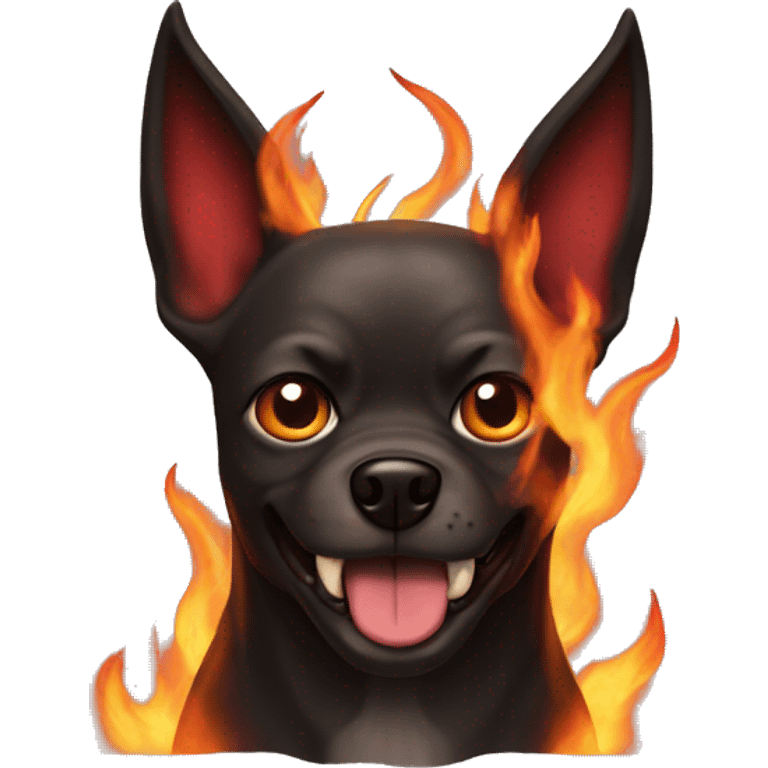 Dog devil fire emoji