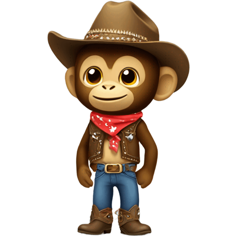 Monkey wearing cowboy  emoji