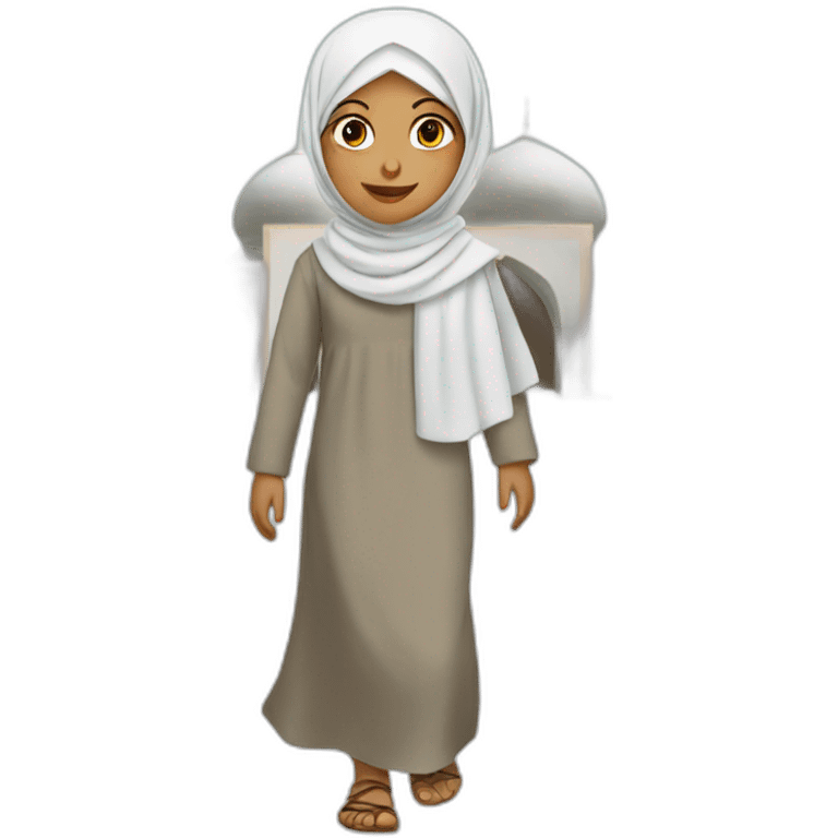 Girl going to mosque emoji