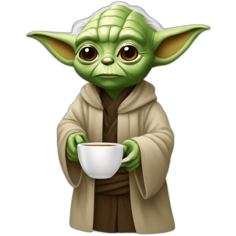 Yoda qui boie du café emoji