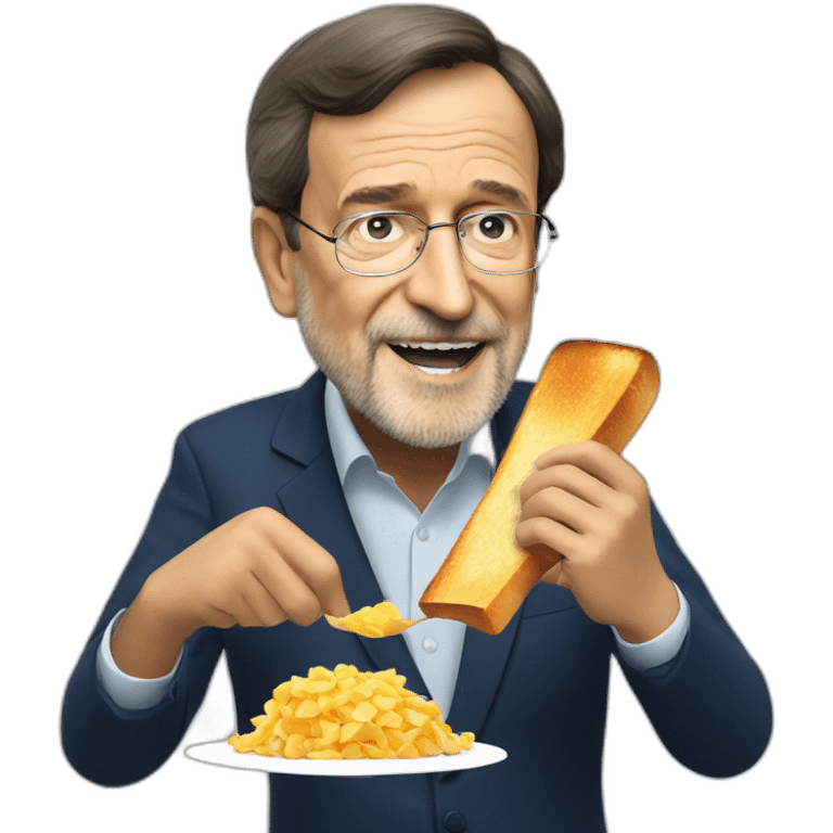 mariano rajoy eating a toast emoji