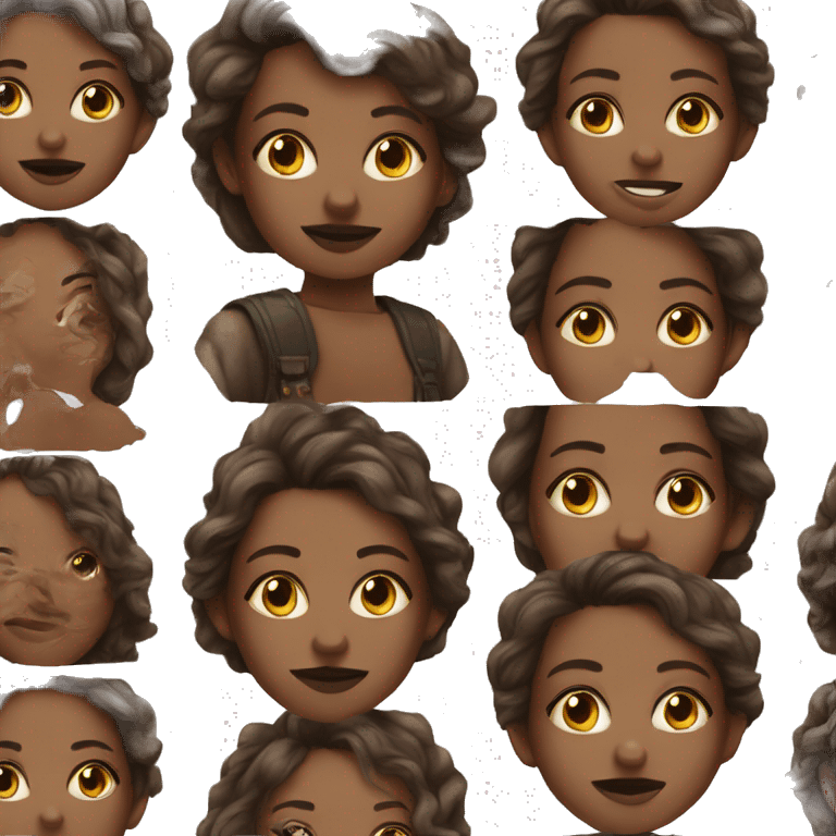 realistic portrait of bronze-skinned girl emoji