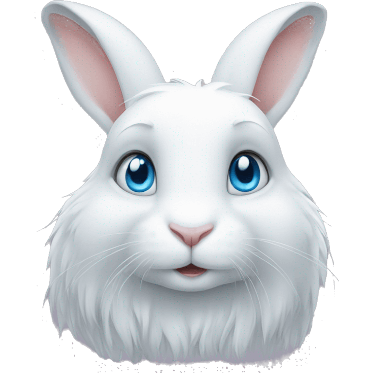 White rabbit blue eyes long haïr emoji