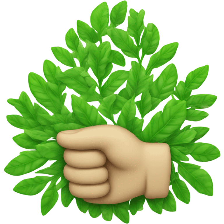 a handshake that's green emoji