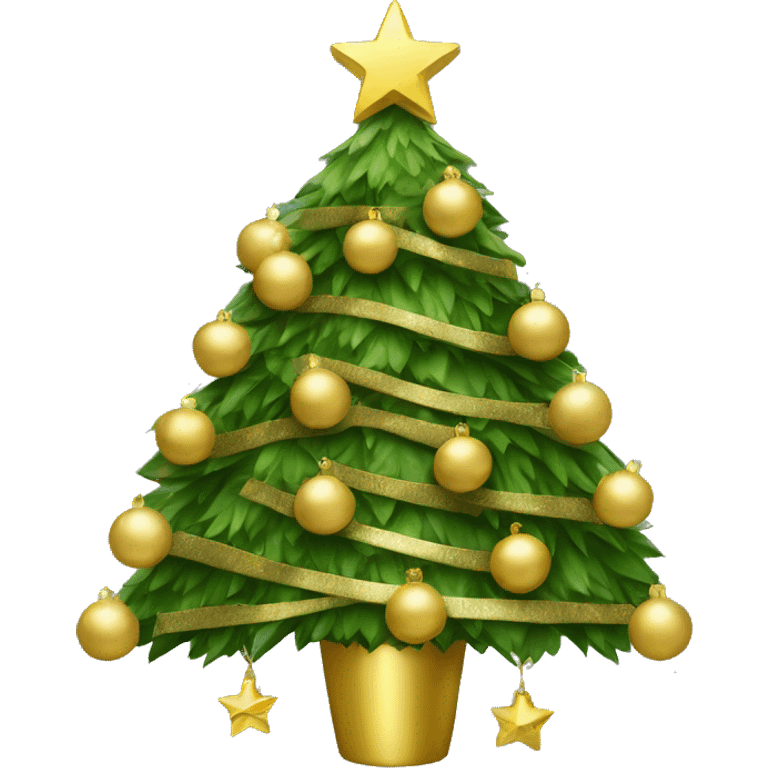 Christmas tree with gold decorations  emoji