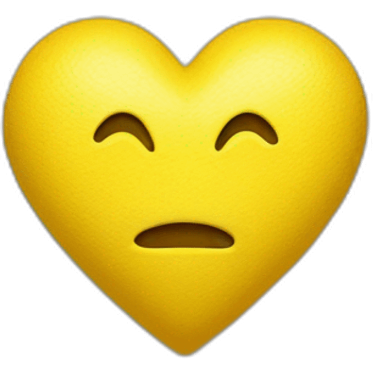 A yellow heart that there is E letter within emoji