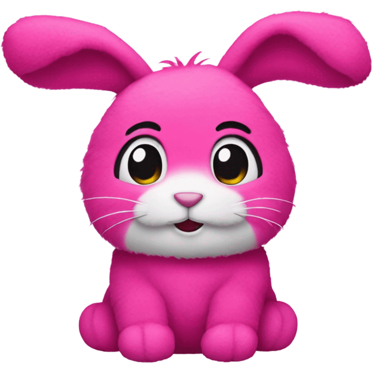 Hot pink cute stuffed animal bunny emoji