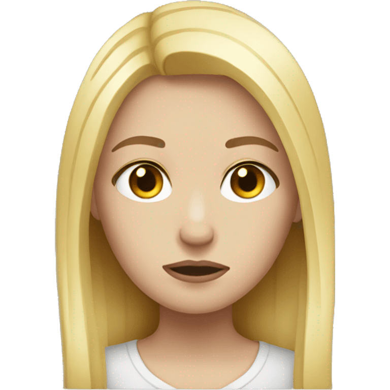 White girl sad blonde  emoji