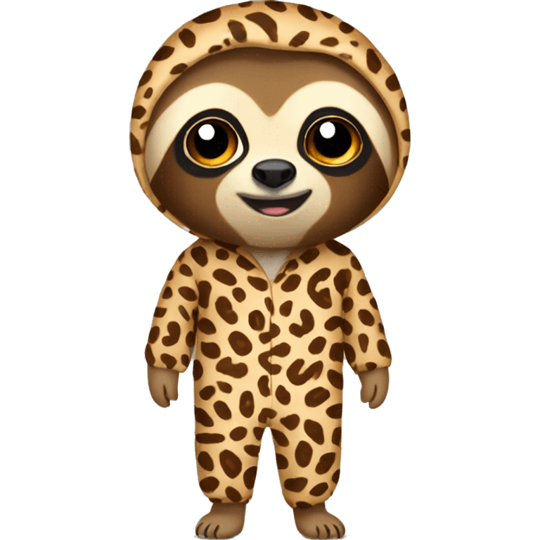 sloth in cheetah pajamas emoji