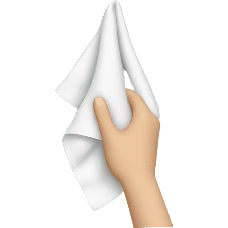 Hand holding a handkerchief emoji