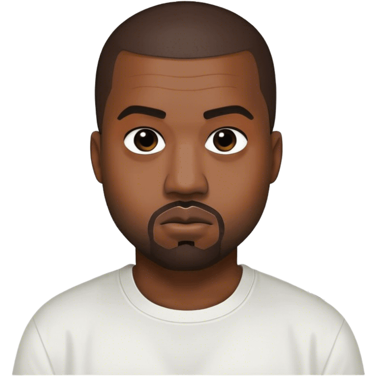 Kanye west with a black swastika symbol  on a white shirt emoji