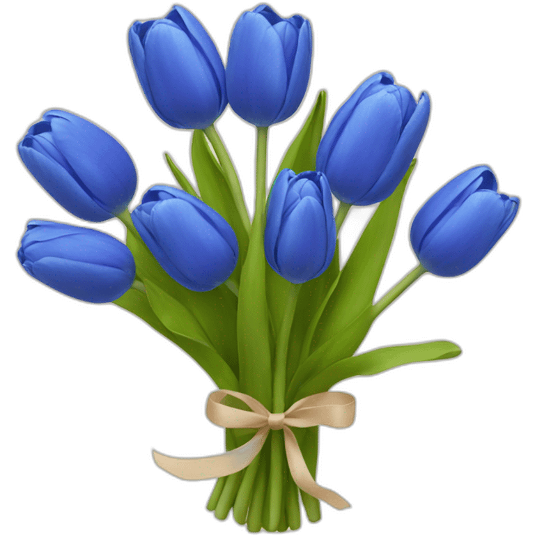 Tulip blue whith Bouquet  emoji