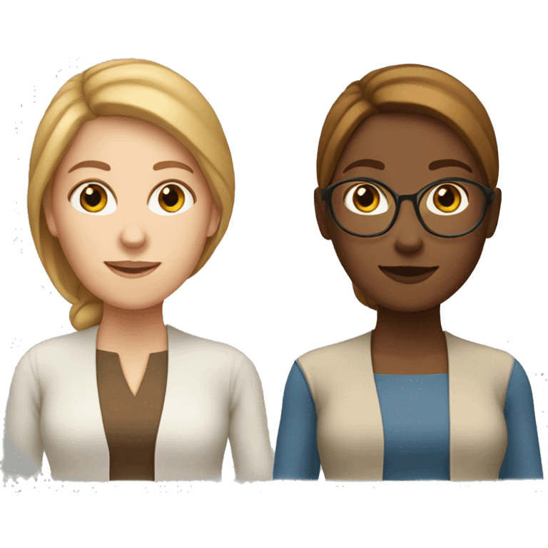 White woman Teacher with brown long hir without glasses emoji