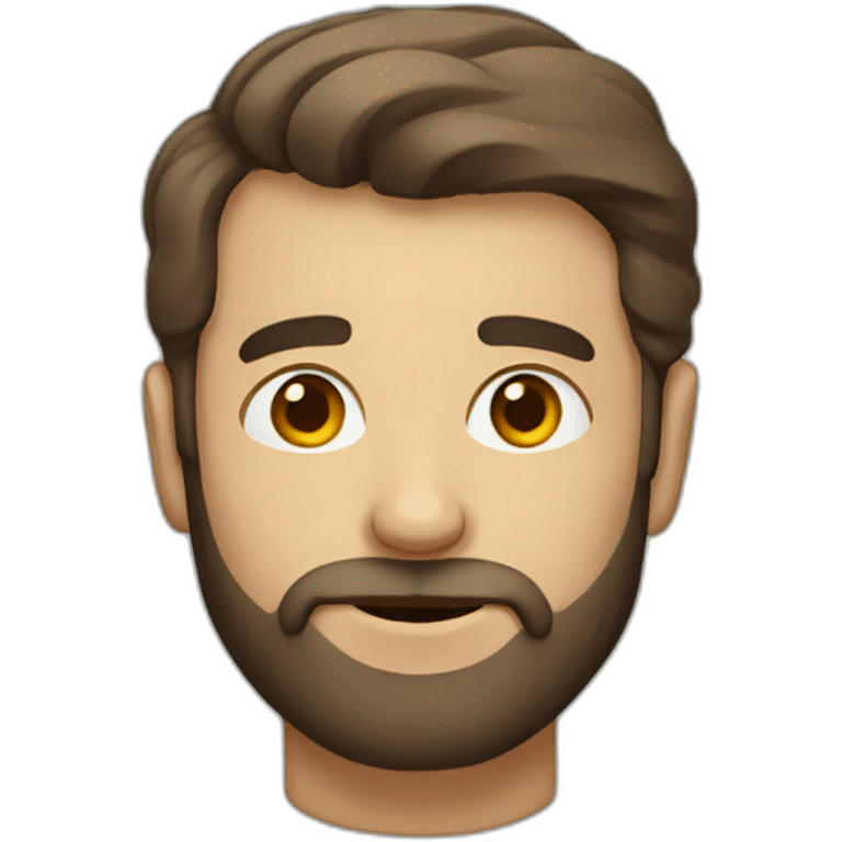 Bearded man with receding brown hair emoji