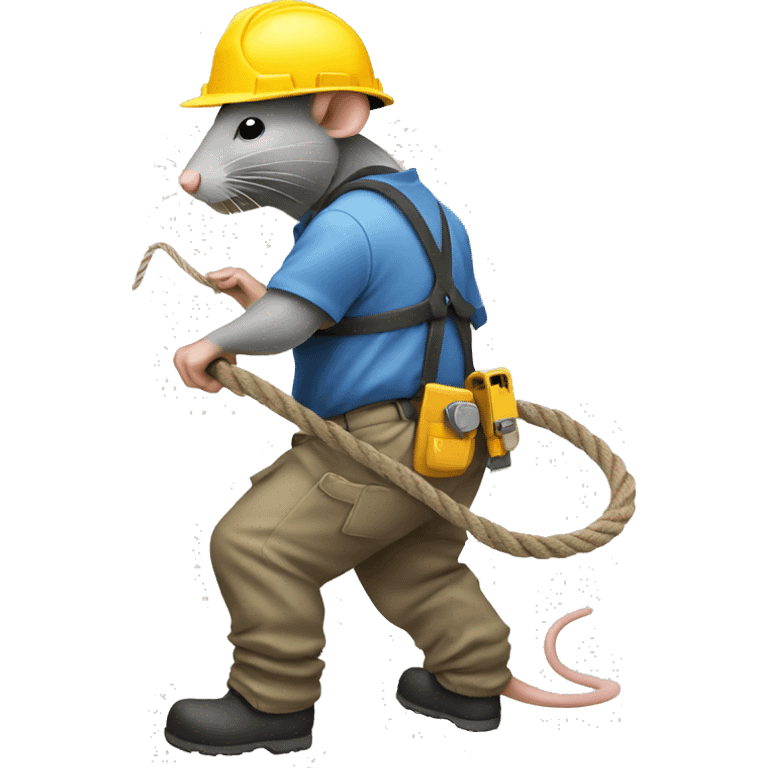 rat construction worker pulling rope down emoji